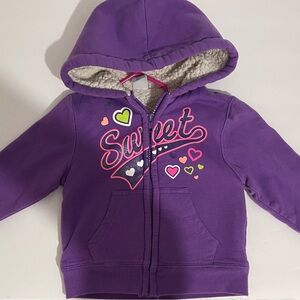 Healthtex Purple Kids Hoodie sweater with Heart Design